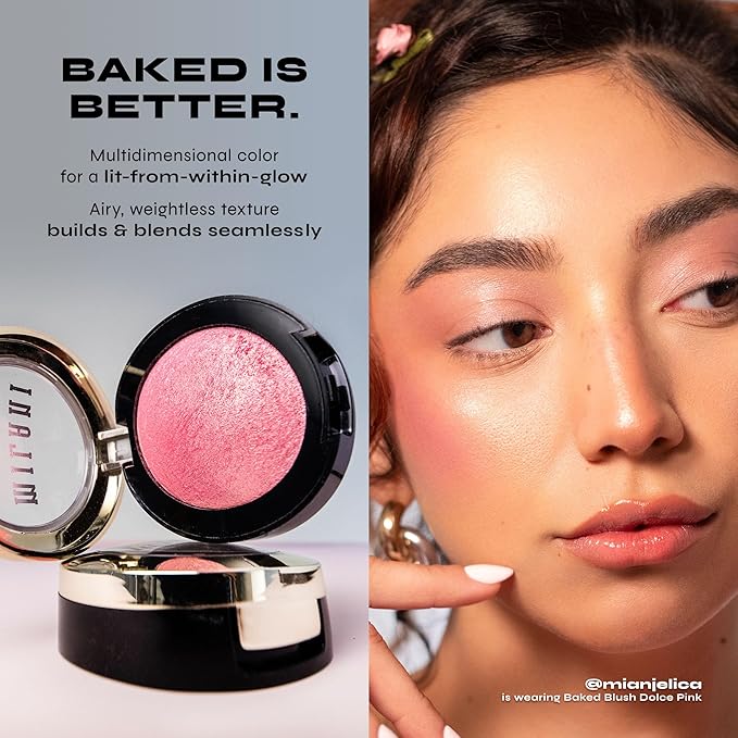 Milani Baked Blush, Powder Blush for Cheeks, Cruelty Free Makeup - Shape, Contour & Highlight Face for a Shimmery or Matte Finish -Bellissimo Bronze