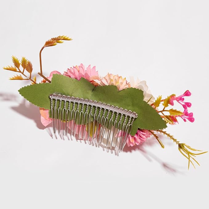 Flower Hair Clip for Women - Elegant Hair Accessory for Wedding, Party & Daily Wear (Pink 1)
