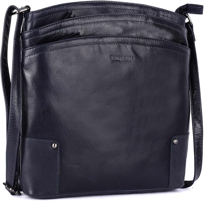 Terry Large Soft Real Leather Womens Crossbody Handbags and Purses-Triple Zip Premium Sling Crossover Shoulder Bag