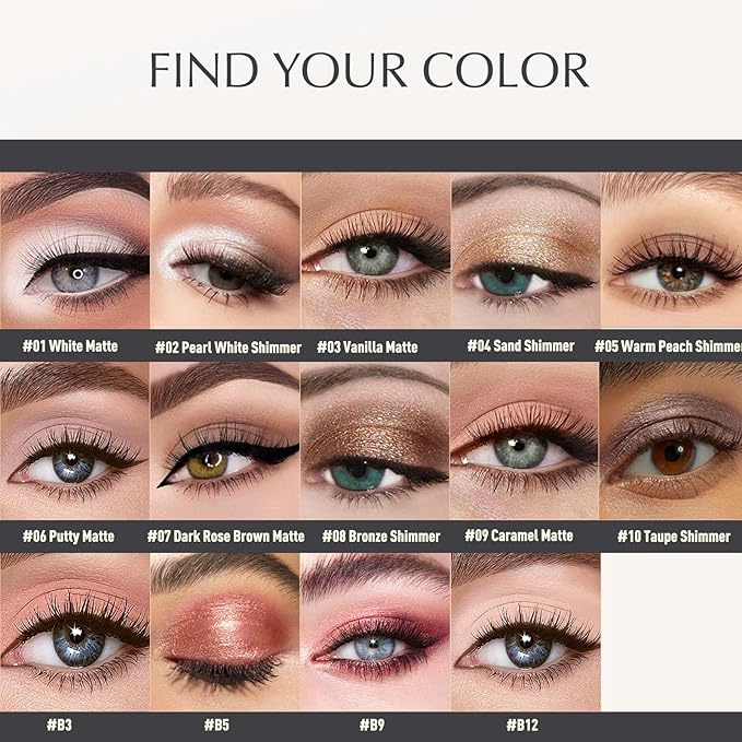 Matte Eyeshadow Stick, Dark Rose Brown Cream Eye Shadow Long-Lasting Crease-Proof Eyeliner Pencil High Pigmented Neutral Highlighter Makeup Crayon with Blending Brush & Built-in Sharpener