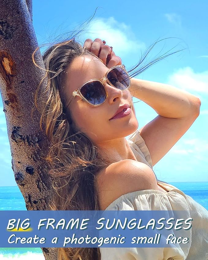 Myiaur Polarized Sunglasses for Women, Square Mirrored Trendy Shades with UV Protection Reduce Glare Sun Glasses