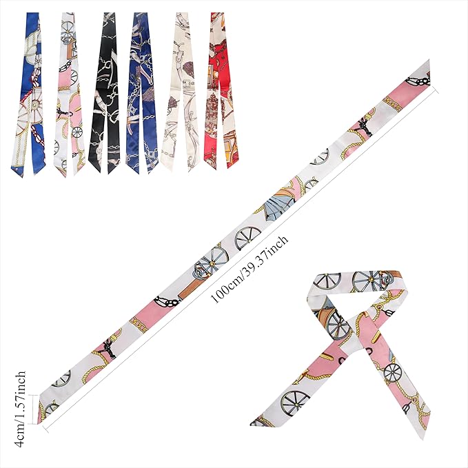 Purse Scarf for Women, Multifunctional Skinny Scarf for Bags Hair Neck Fashion Accessories