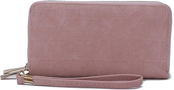 MKF Collection Wristlet Wallet for Women, Small Vegan Leather Credit Card Holder with Zipper Coin Pocket Wallet Purse Handbag By Mia K