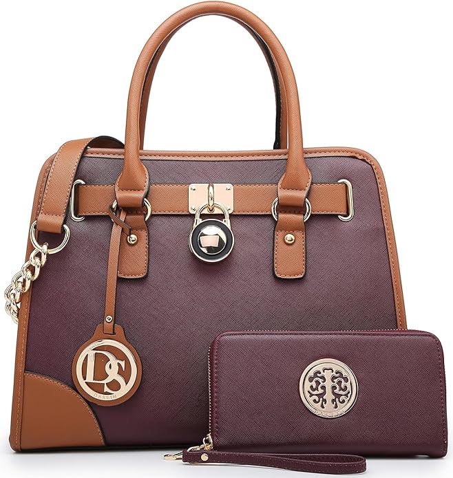 Dasein Women Handbags Top Handle Satchel Purse Shoulder Bag Hobo Bag Work Bag Set 2pcs