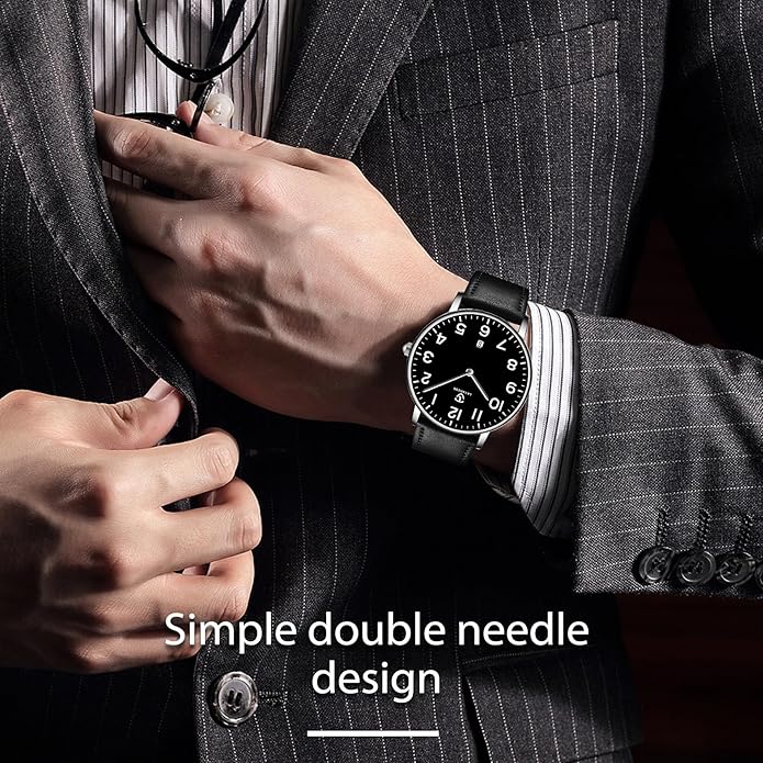 BEN NEVIS Watch, Mens Watch, Minimalist Fashion Simple Wrist Watch Analog Date with Leather Strap