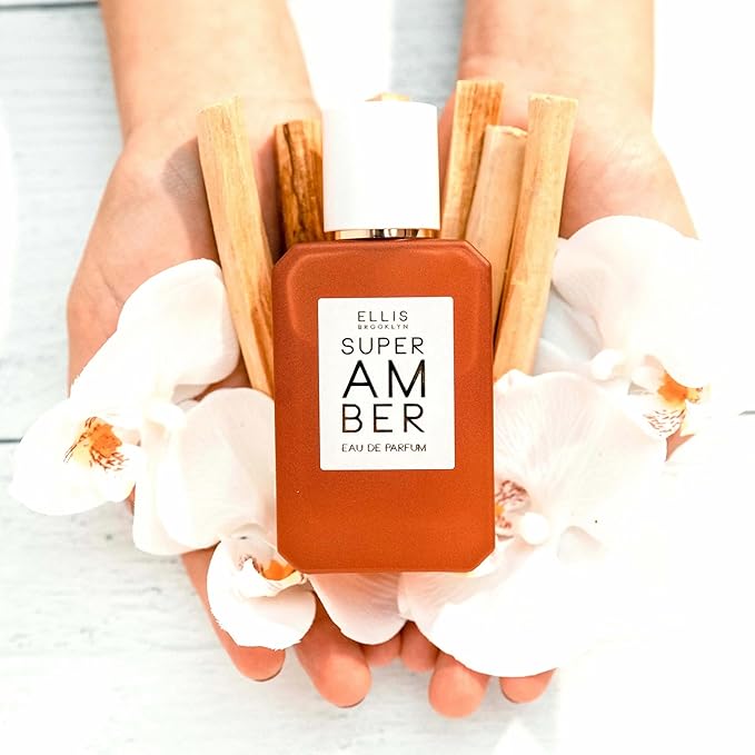 Ellis Brooklyn SUPER AMBER Eau de Parfum, Travel Spray, Warm Amber Perfume for Women, Gourmand, Vegan & Allergen-Free Fragrance with Vanilla Orchid, Cedarwood & Musk, 10ml / 0.33 Fl Oz