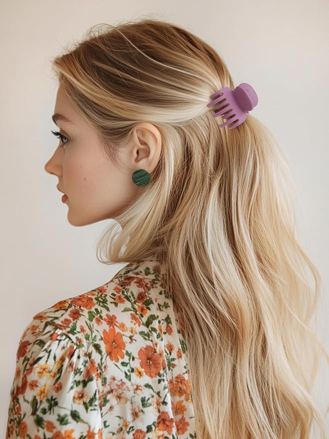 Small Hair Clips for Women Girls, 8 PCS 1.6 Inch Hair Claw Clips for Thin/Medium Thick Hair 4 Style Matte Hair Jaw Clips Non-Slip Tiny Hair Accessories