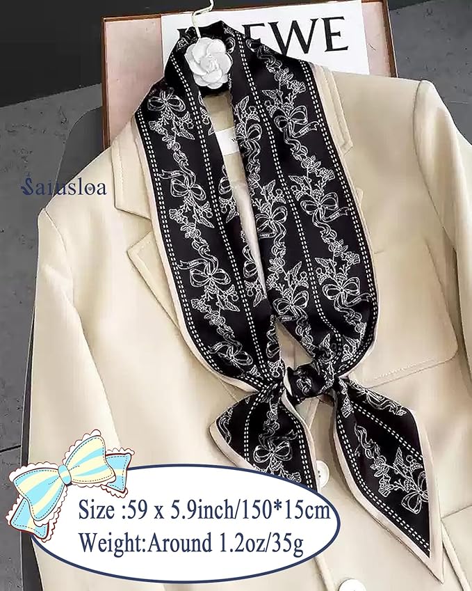 Purse Scarf For Handbags Head Scarves For Women's Hair Bags Scarfs Long Skinny Scarves Fashion Silky