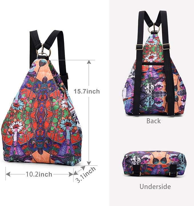 Black Butterfly Premium Backpack for Women, Bohemia Style Fashion Casual Daypack Backpack, Small Backpack Purse (20-multicolor)