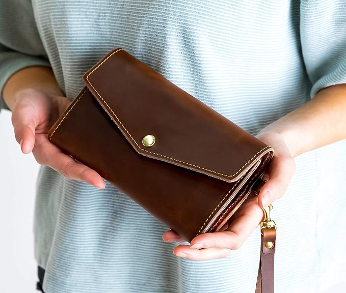 Women's Leather Clutch Wallet, Trifold Women's Wallet, Leather Wallet Women, Handbag For Women