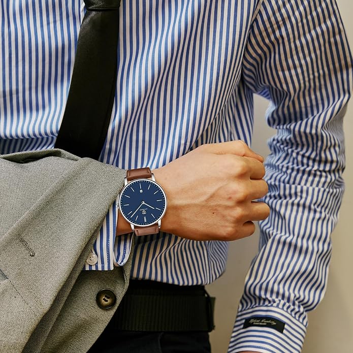 BEN NEVIS Watch, Mens Watch, Minimalist Fashion Simple Wrist Watch Analog Date with Leather Strap