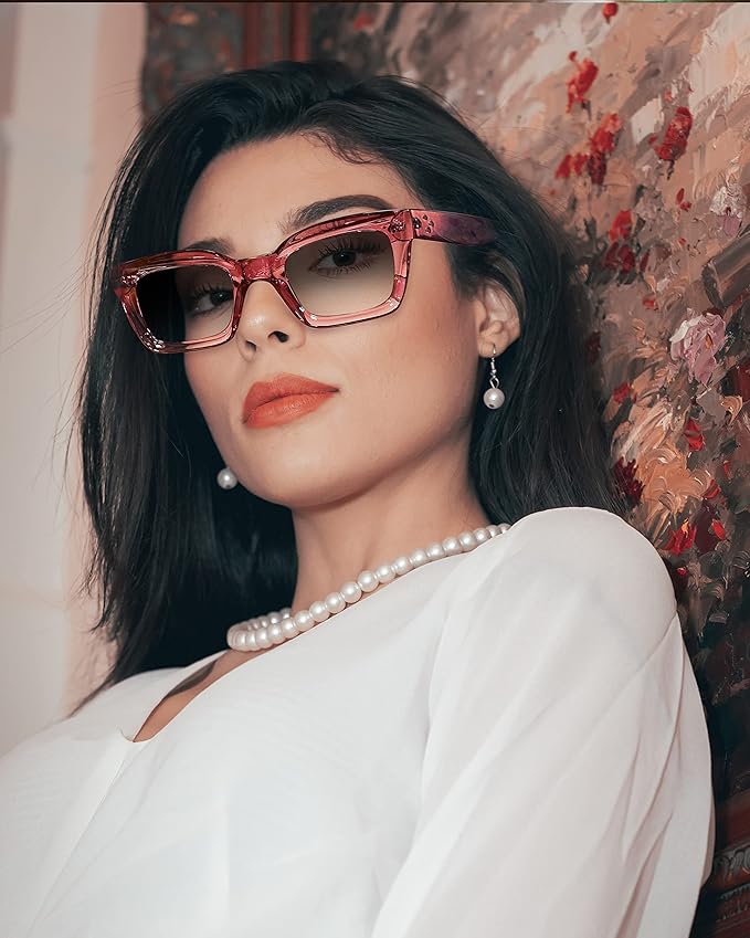 FEISEDY Classic Women Sunglasses Fashion Thick Square Sun Glasses Chunky Frame UV400 B2471