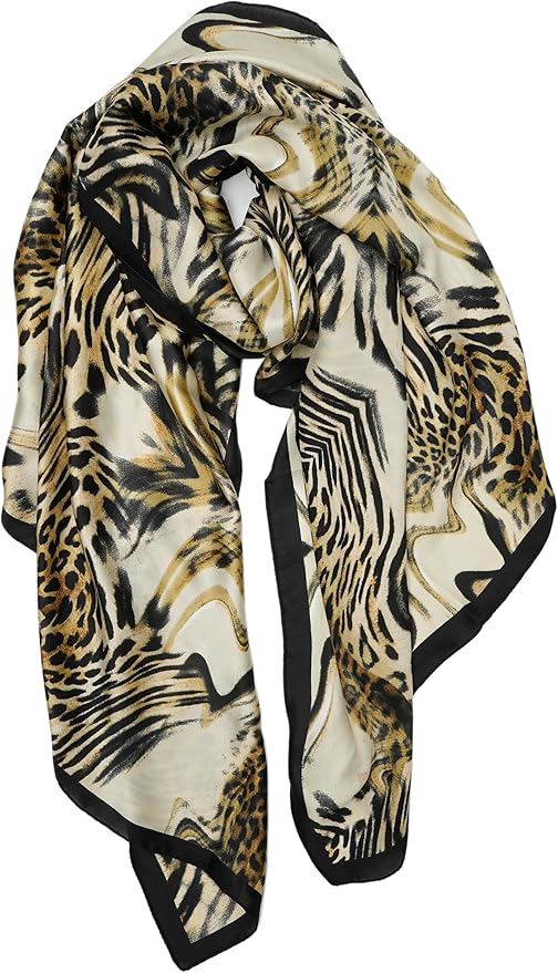 YOUR SMILE Large Mulberry Silk Feeling Long Stain Scarf Lightweight Sunscreen Shawls Wraps for Women