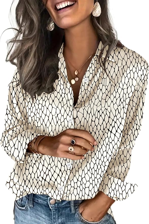 Zeagoo Satin Blouses for Women Silk Button Down Shirts Long Sleeve Business Casual Tops