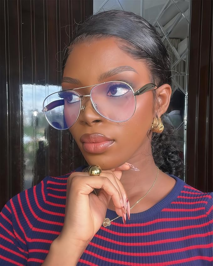 Retro Gold Aviator Sunglasses for Women Men, 2025 Metal Oversized 70s Aviators Sun Glasses