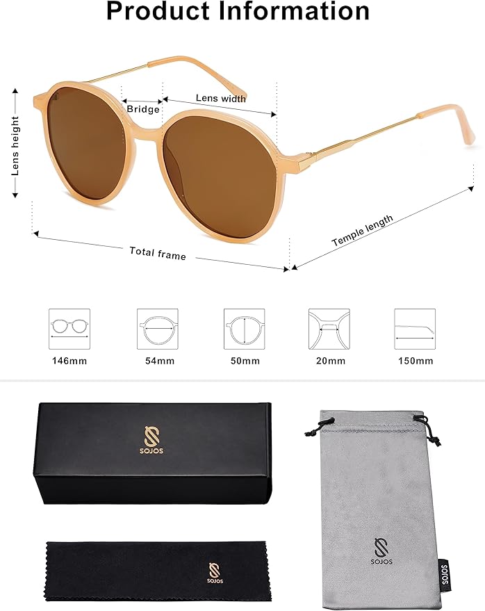 SOJOS Trendy Designer Hexagon Round Sunglasses for Women Fashion Big Shades Geometric Women Sunglasses SJ2181