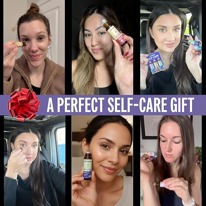 UpNature Self Care Gifts for Women Essential Oils Roll On Set – Galentines & Valentines Day Gifts for Her Mom Wife - Breathe, Beauty & Calm Oil Roller for Aromatherapy and Relaxation