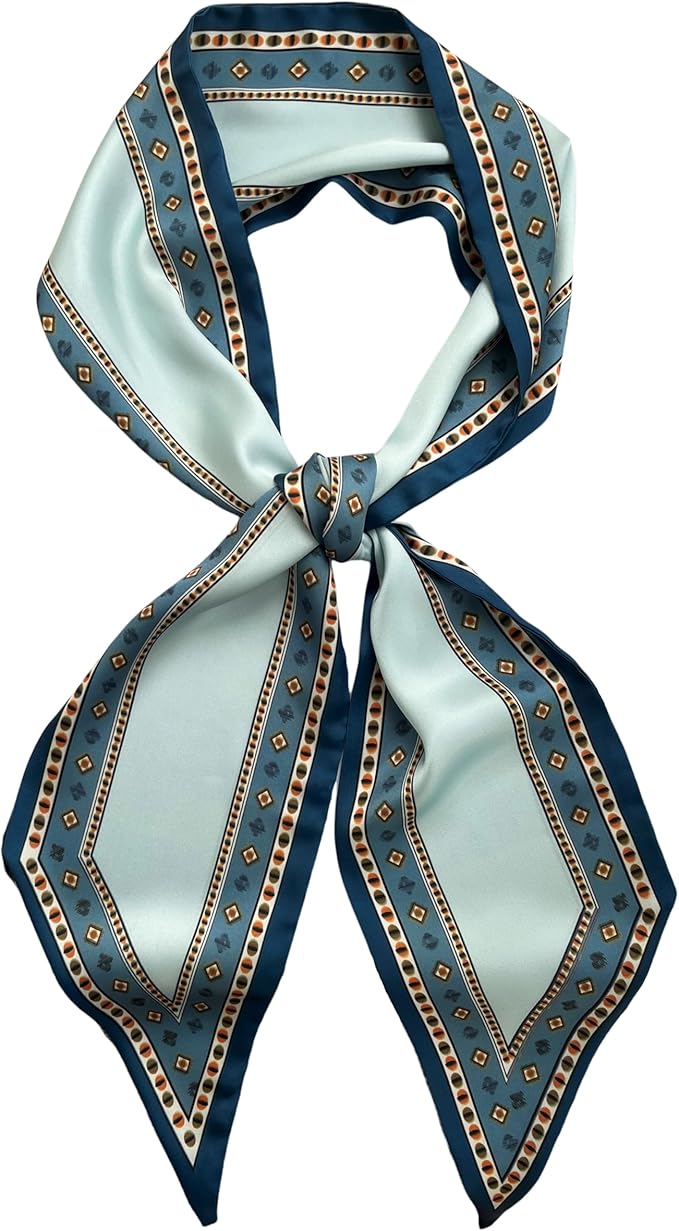 Silk Head Scarf for Hair Fashion Headwrap for Women Lightweight Neck Tie