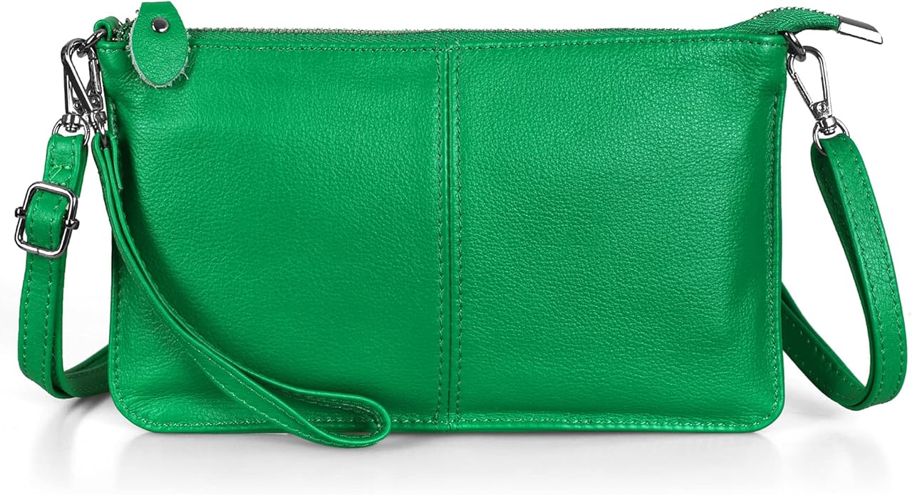 befen Genuine Leather Wristlet Clutch Wallet Purses Small Crossbody Bags for Women with RFID Blocking Card Slots