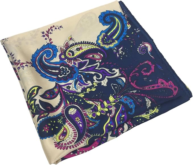 YOUR SMILE Silk Like Scarf Women's Fashion Pattern Large Square Satin Headscarf Headdress