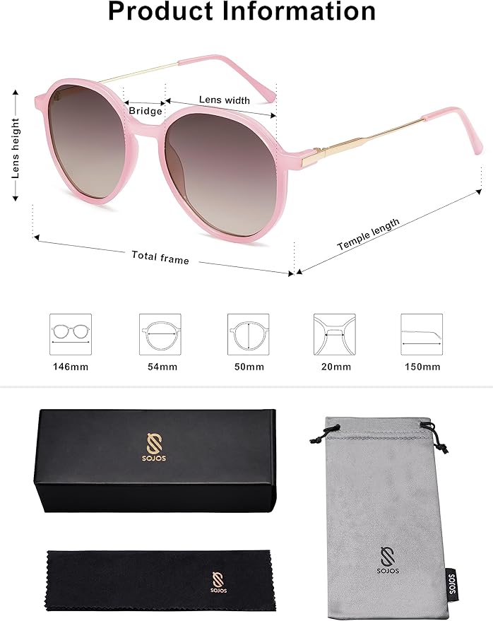 SOJOS Trendy Designer Hexagon Round Sunglasses for Women Fashion Big Shades Geometric Women Sunglasses SJ2181