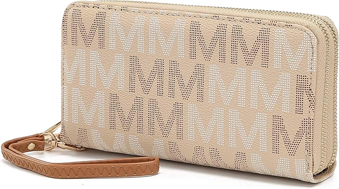 MKF Collection Wristlet Wallet for Women, Small Vegan Leather Credit Card Holder with Zipper Coin Pocket Wallet Purse Handbag By Mia K