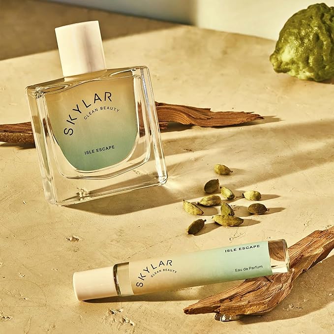 Skylar Isle Escape Eau de Parfum - Hypoallergenic & Clean Perfume for Women & Men, Vegan & Safe for Sensitive Skin - Fresh Perfume with Notes of Bergamot, Cardamom & Sandalwood - 10mL /0.33 Fl oz