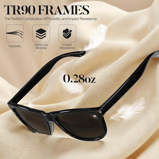 DEAFRAlN Polarized Sunglasses for Women Men, Trendy Fashion Style with UV400 Protection for Driving Fishing Outdoor