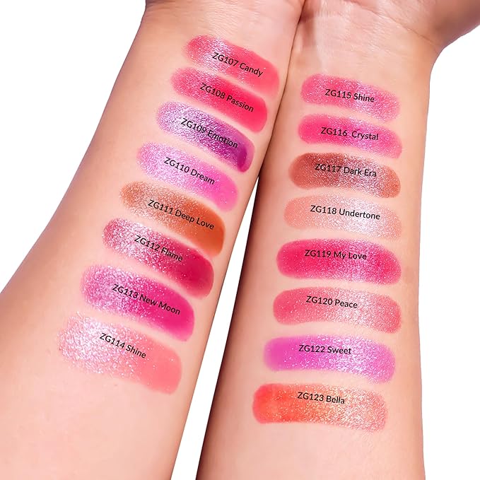 Red Nude Purple Lipstick Set for Women Shimmer Tinted Lip Balm Hydrating Moisturizing Lip Gloss Cruelty Free Lip Makeup, DM108/118/122