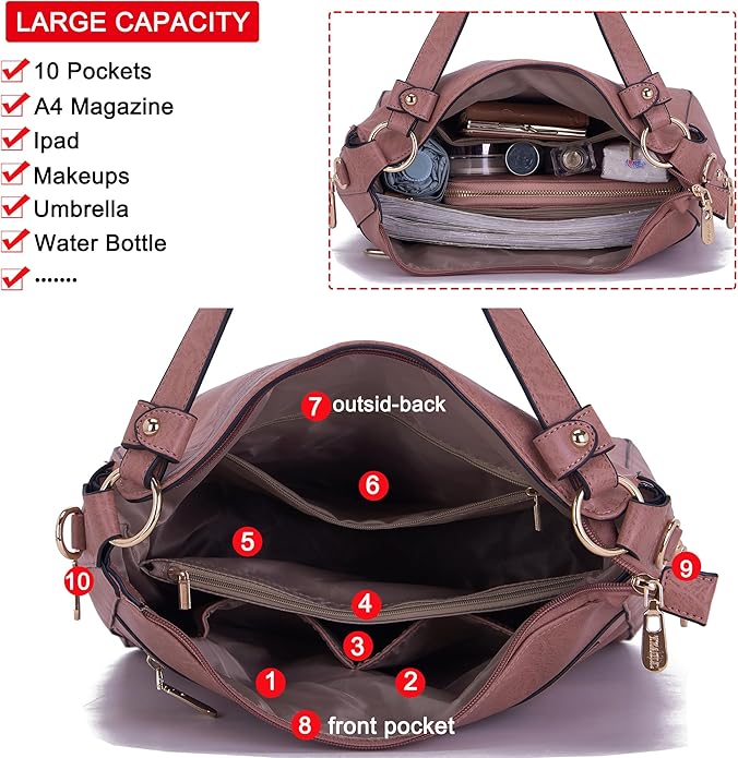 Women Large Crossbody Bags Ladies Satchel Shoulder Handbags Purse and Wallet Set for Women Totes Hobo Purses