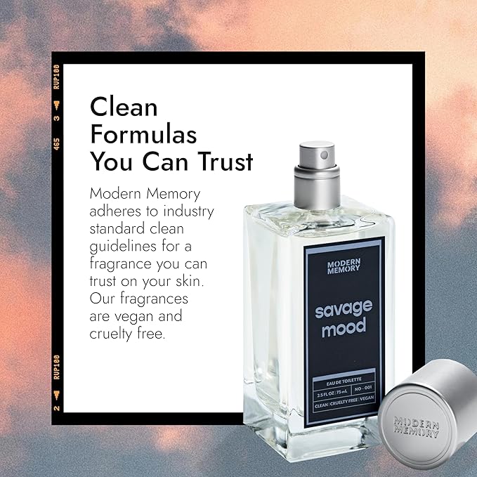 Modern Memory Savage Mood Eau de Toilette for Men, 2.5 fl oz - Notes of Bergamot, Wild Lavender & Dark Patchouli