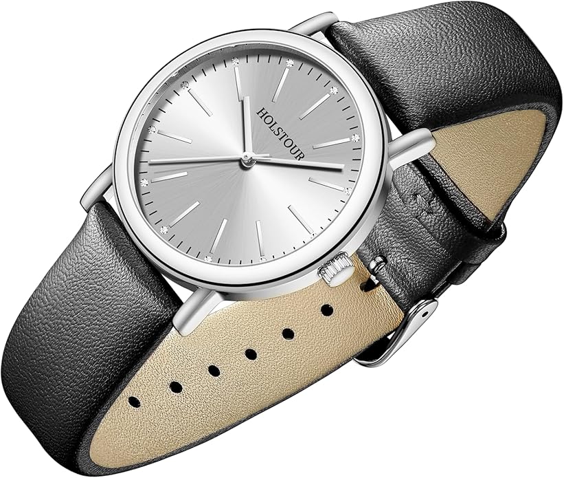 Watches for Women Crystal Accented Fashion Watch with Leather Band Gifts for Women