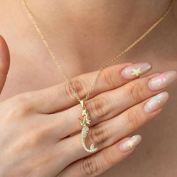 Baydurcan Dainty Gold Necklace for women - 14K Gold Plated Pendant Necklaces Gifts for Friends Sister Mother, Birthday, Christmas, Graduation, Inspirational Gifts