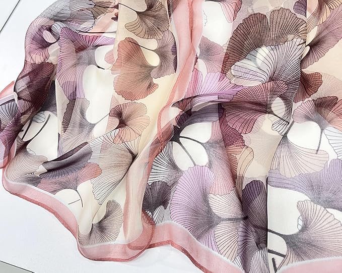 Pokeedioty Scarfs for Women Lightweight Fashion Scarves Elegant Floral Pattern Sheer Scarfs Sunscreen Shawls Wraps
