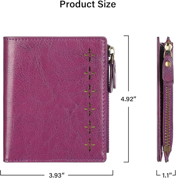 Lavemi Ultra Thin Small Compact Leather Womens Girls Wallets RFID Blocking Credit Card Holder for Women