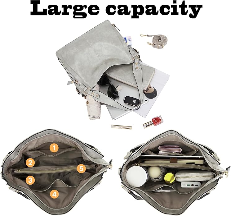 Women's Hobo Handbags Crossbody Bags Ladies Tote Shoulder Bags Purses and Wallet Set 2pcs