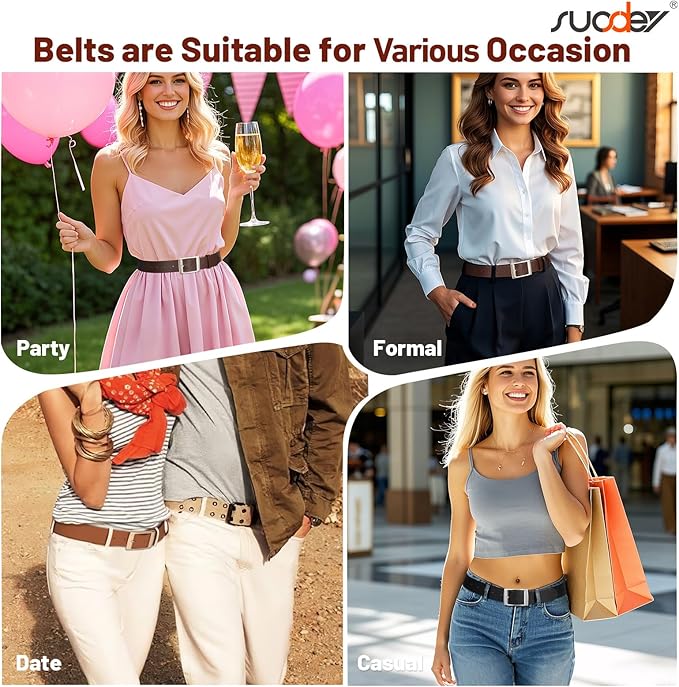 SUOSDEY Fashion Womens Leather Belts,Wide Waist Belt with Pin Buckle for Jeans Pants Dresses,1.5" width