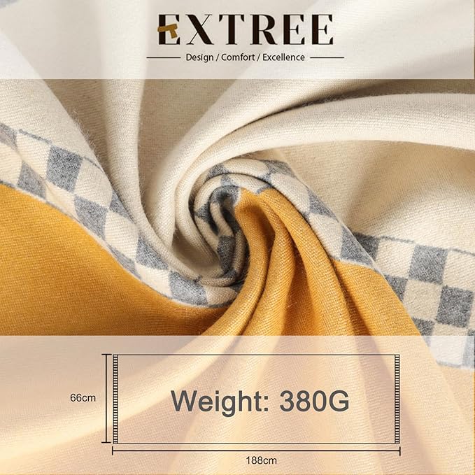 EXTREE Scarfs for Women Pashmina Silky Shawl Wrap for Evening Dressing Blanket Open Front Poncho Cape