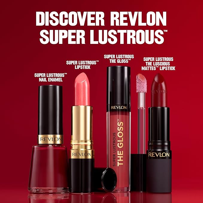 REVLON Super Lustrous Lip Gloss, Non-Sticky, Hydrating, High Shine Finish, 215 Super Natural, 0.13 oz (Pack of 2)