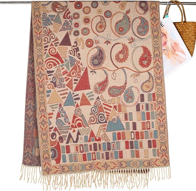 EXTREE Scarfs for Women Pashmina Silky Shawl Wrap for Evening Dressing Blanket Open Front Poncho Cape