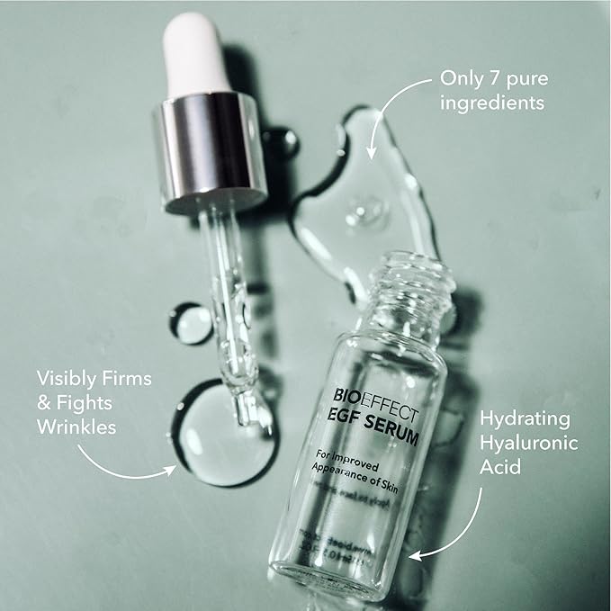 BIOEFFECT EGF Serum | Epidermal Growth Factor + Hyaluronic Acid | Age-Defying Face Treatment for Fine Lines & Wrinkles, Hydration & Firmness, 20 mL / 0.68 oz