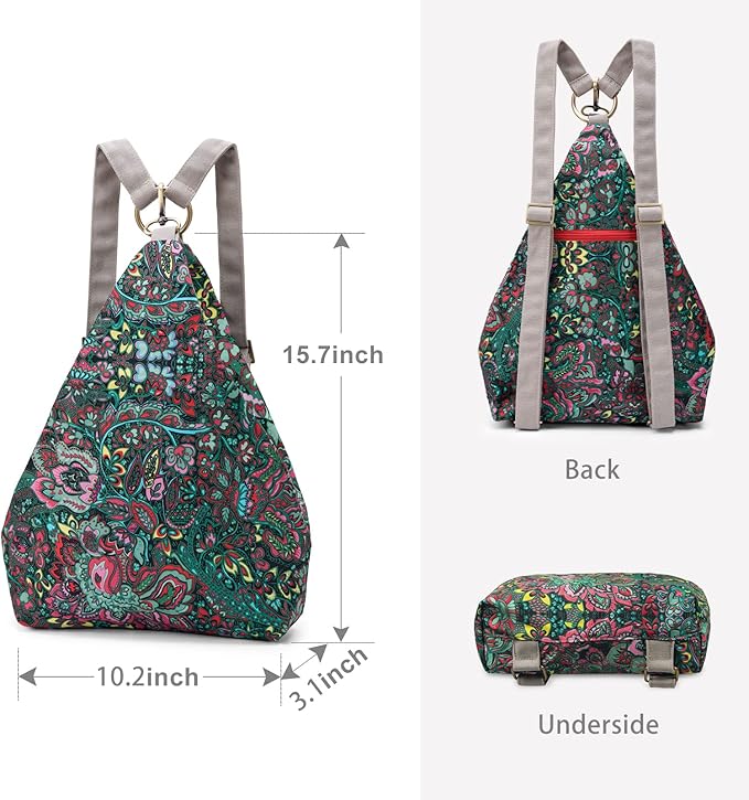 Black Butterfly Premium Backpack for Women, Bohemia Style Fashion Casual Daypack Backpack, Small Backpack Purse (03-green)