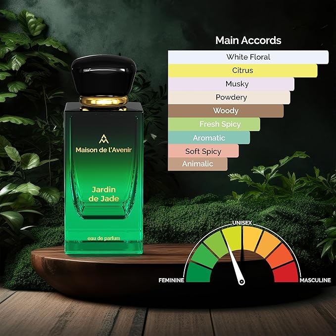 Maison de l'Avenir Jardin de Jade – AURA COLLECTION | Lush Fruity Floral Fragrance | Unisex Cologne & Perfume | Natural & Essential Oils | Eau de Parfum (36 Hours) | Made in UAE | 100ml / 3.4 fl. oz.