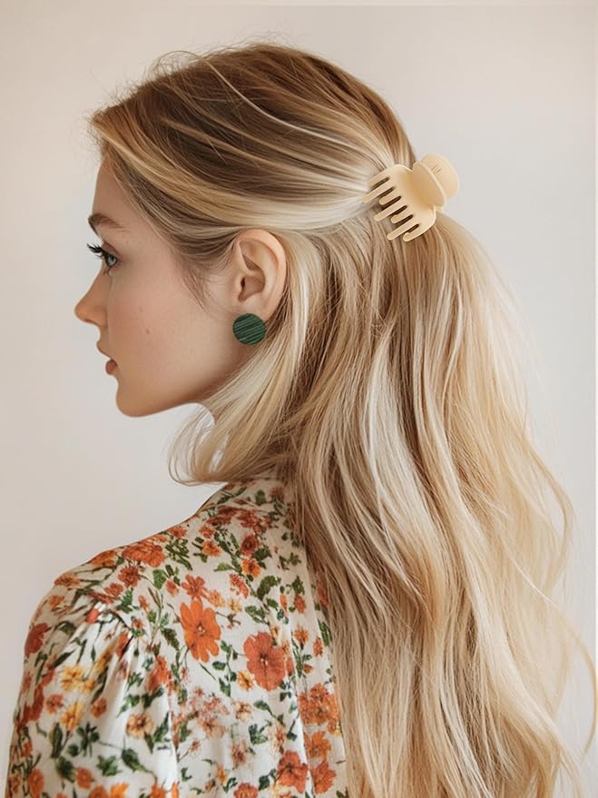 Small Hair Clips for Women Girls, 8 PCS 1.6 Inch Hair Claw Clips for Thin/Medium Thick Hair 4 Style Matte Hair Jaw Clips Non-Slip Tiny Hair Accessories