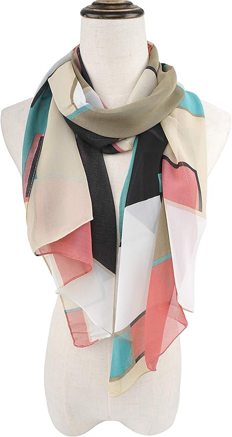 YOUR SMILE Ladies/Women's Lightweight Floral Print/Solid Color mixture Shawl Scarf For Spring Summer season