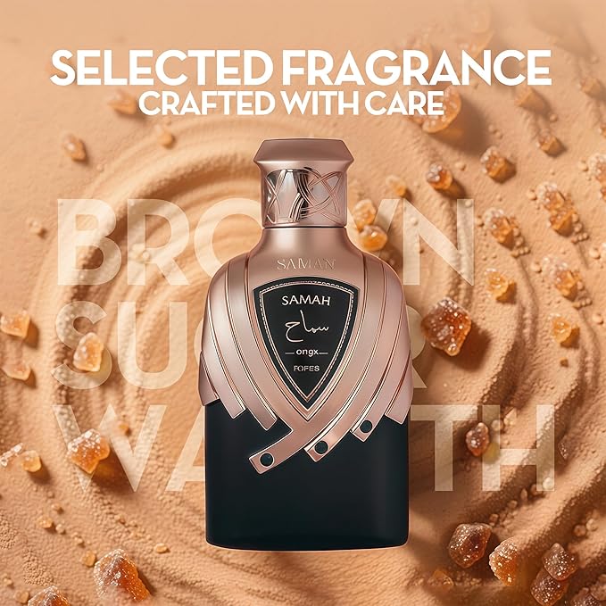 Samah Onyx Women's Gourmand Perfume Eau de Parfum - Bean, Amber Woods & Musk Luxury Scent with 24H Longevity | 3.4 Fl Oz 80% Vol Seductive Edible Fragrance