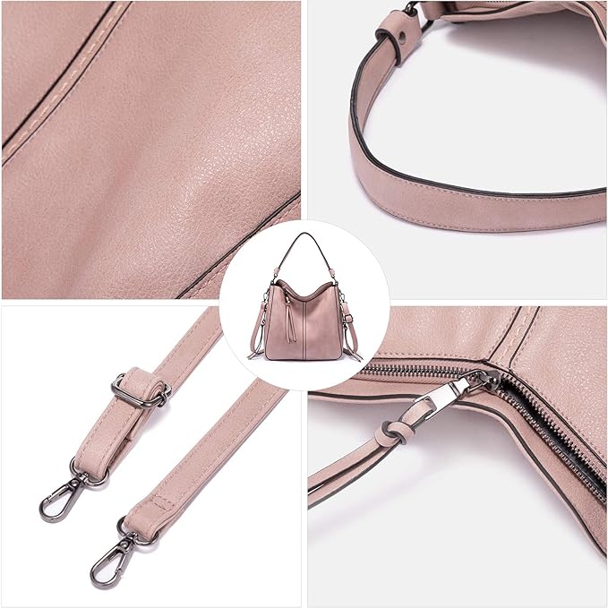 Realer Hobo Crossbody Bags for Women Designer Faux Leather Hobo Handbags Retro Large Size Shoulder Bag Bucket Purse