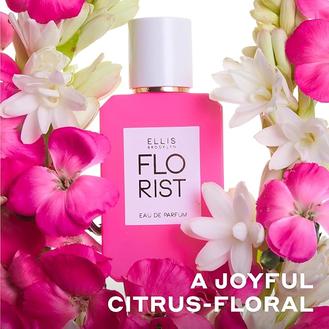 Ellis Brooklyn FLORIST Eau De Parfum - Fresh Floral Perfume For Women with Italian Bergamot, Tuberose, & Cedarwood, Vegan Perfume Made In The USA, 50ml / 1.7oz