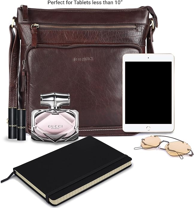 Olga Women's Extra-Large Genuine Leather Crossbody Purse – Soft Triple-Zip Shoulder Bag