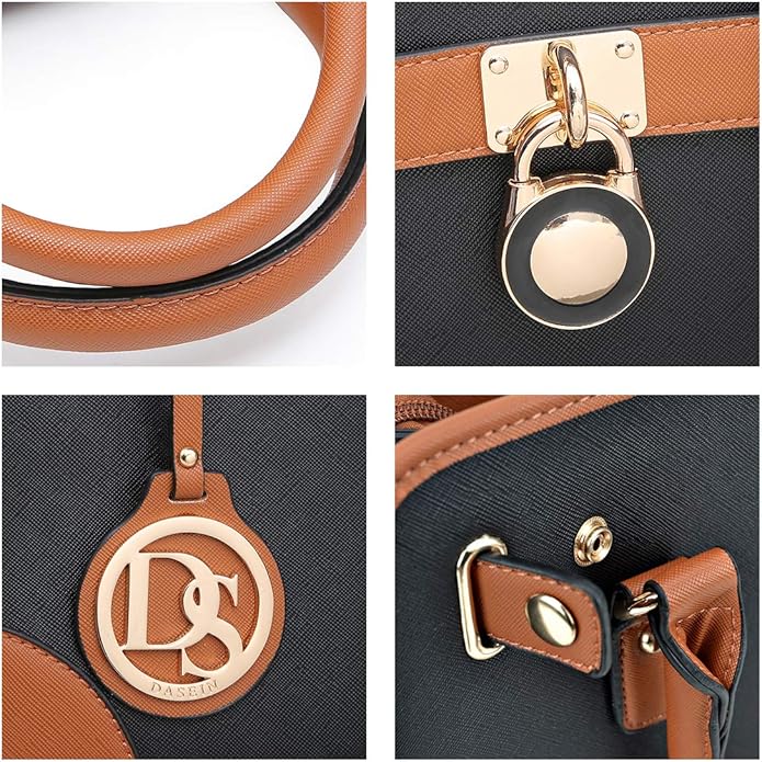 Dasein Women Handbags Top Handle Satchel Purse Shoulder Bag Hobo Bag Work Bag Set 2pcs